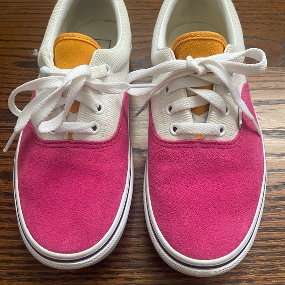 Vans Women's Pink and White Sneakers - Picture 2 of 4